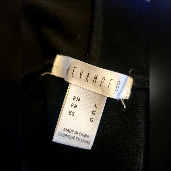 Revamped Women's Black Hoodie Top - Picture 9 of 9